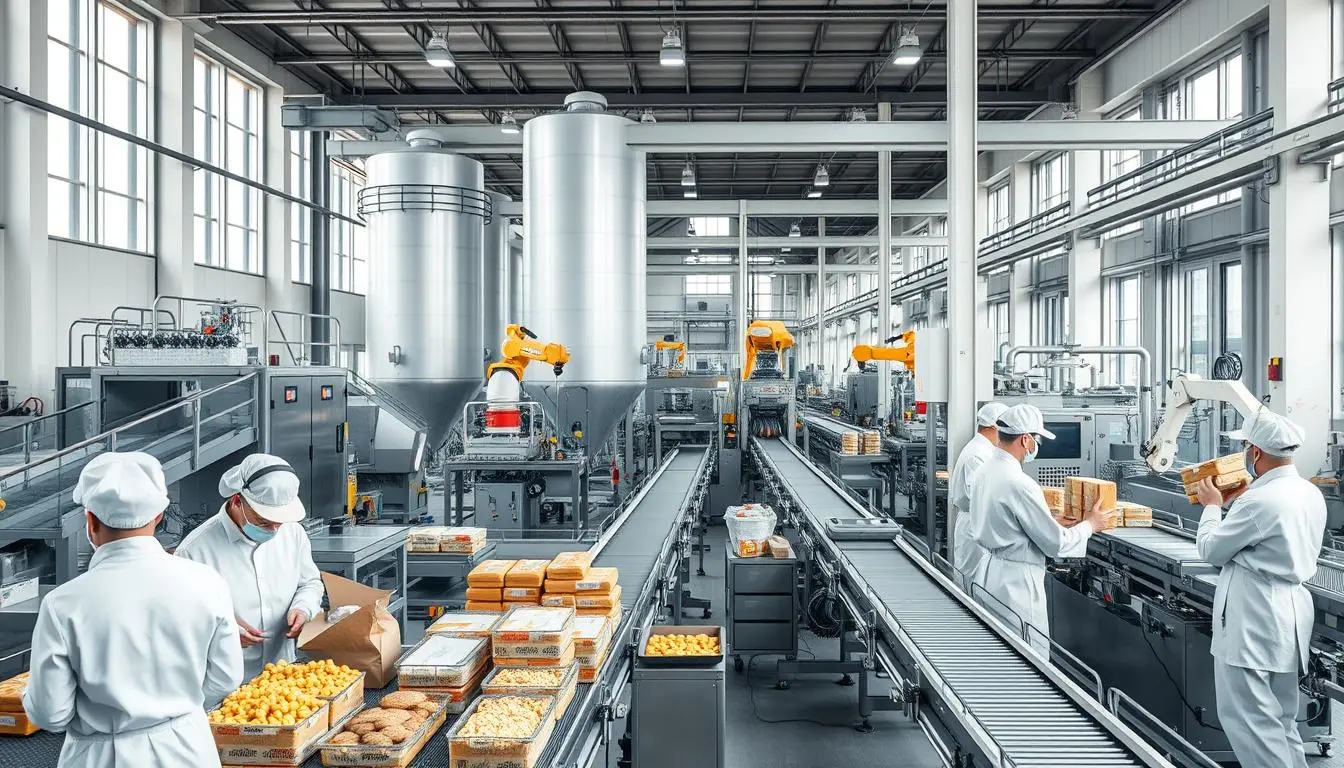 Efficient Food Processing Factory with Distribution Center