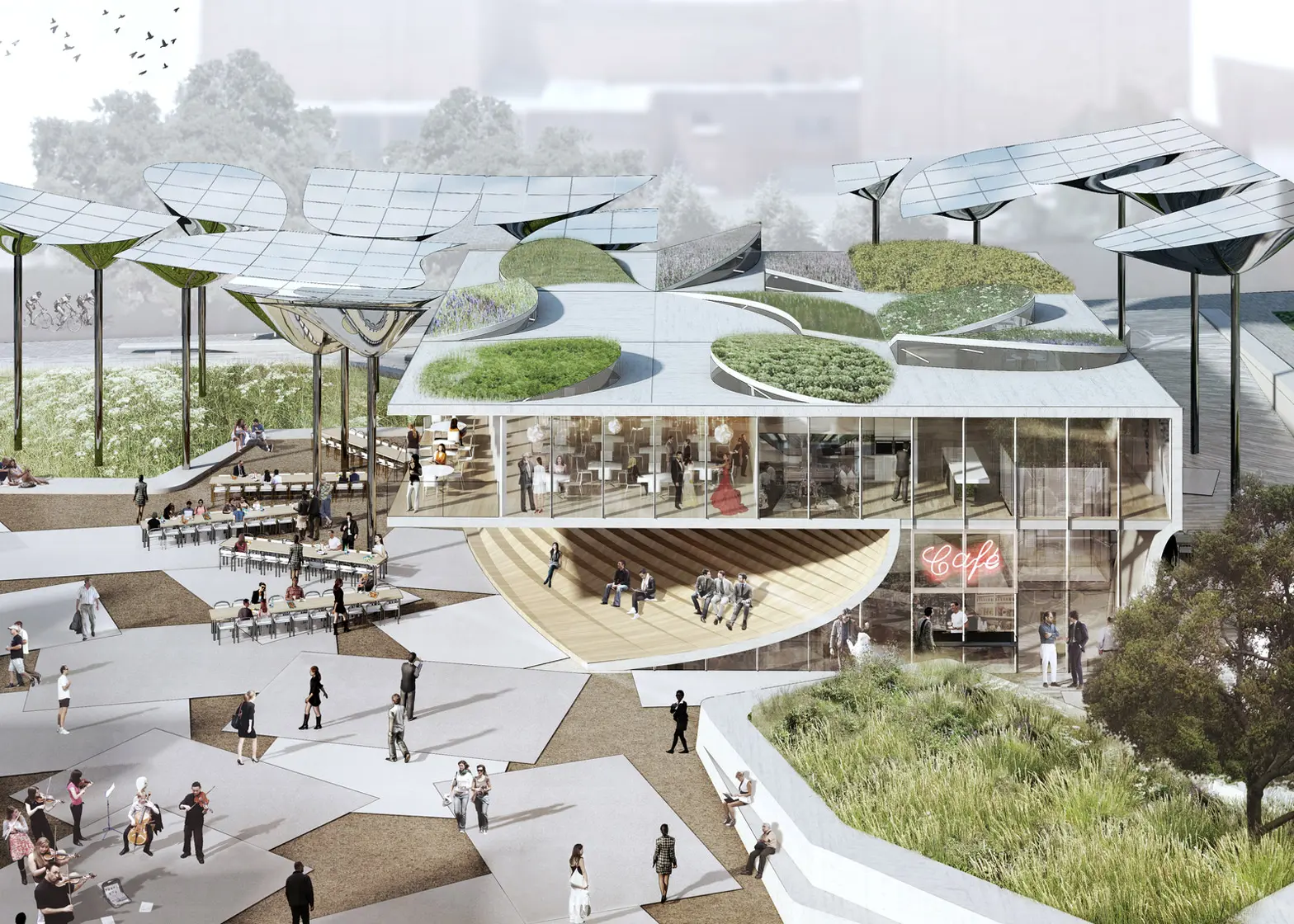 Modern Civic Center with Public Services and Offices