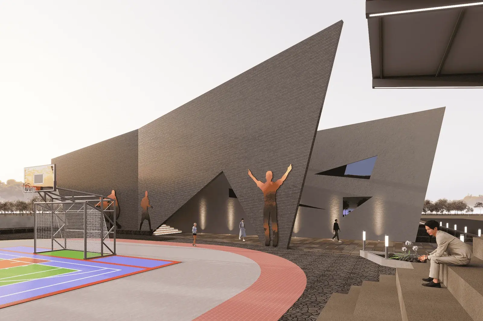 Modern Sports Complex with Multiple Playing Fields