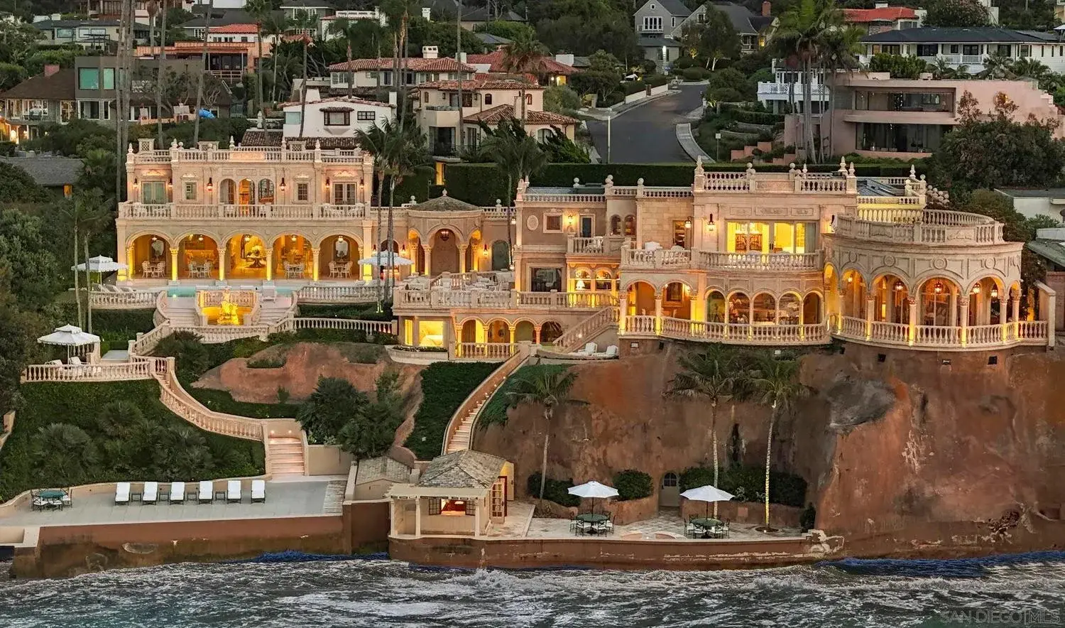 Majestic Oceanfront Castle with Enclosed Wall